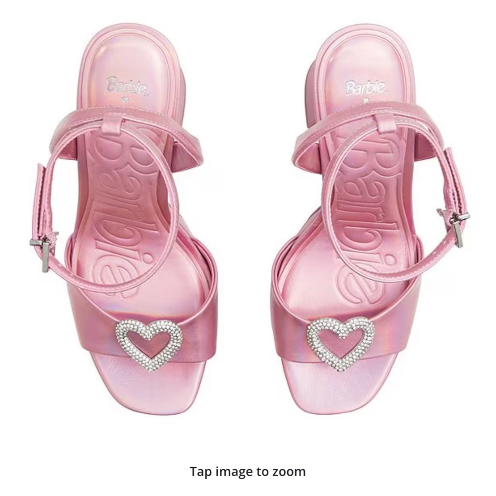 Barbie™ x ALDO Barbie Party Rhinestone Heart Iridescent Platform Sandals